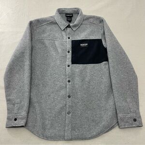 Burton Men's Hearth Fleece Snap Button Up Polartec Heather Gray Sz M